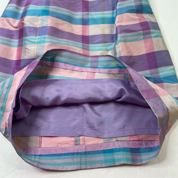 Lilly Pulitzer 100% Silk Plaid Sleeveless Dress - Picture 3 of 6